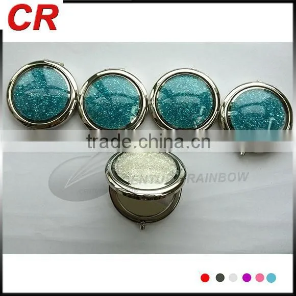 custom round compact makeup mirror , pocket cosmetic mirror
