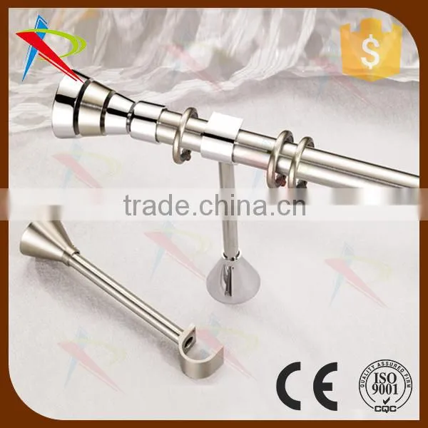 Single curtain rod with square aluminium finial