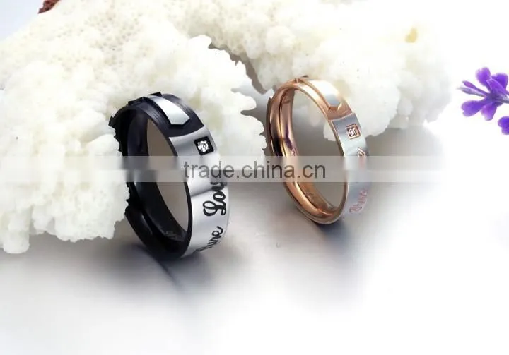 Stainless steel jewelry mixed batch factory direct selling couple rings black rose gold small MOQ