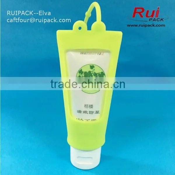 15ml plastic soft cream tube with silicone holder, plastic hand cream tube, cosmetic plastic tube
