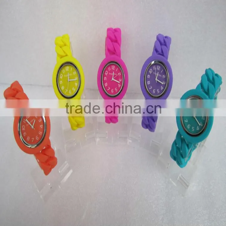 fashion silicone jelly candy wrist watch for christmas gifts