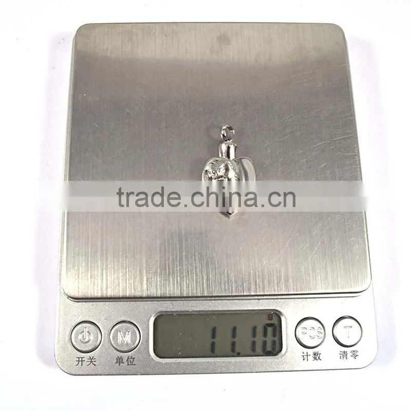 Engravable Stainless Steel Heart Pendant Perfume Bottle Pendant