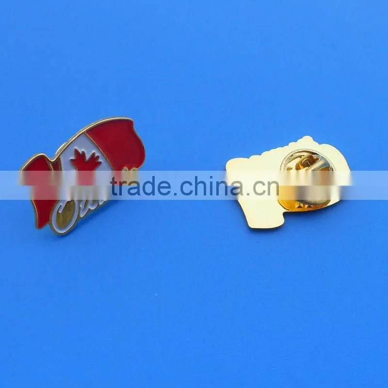 1 Inch Canada Flag Custom Gold Plated Badges for Clothes