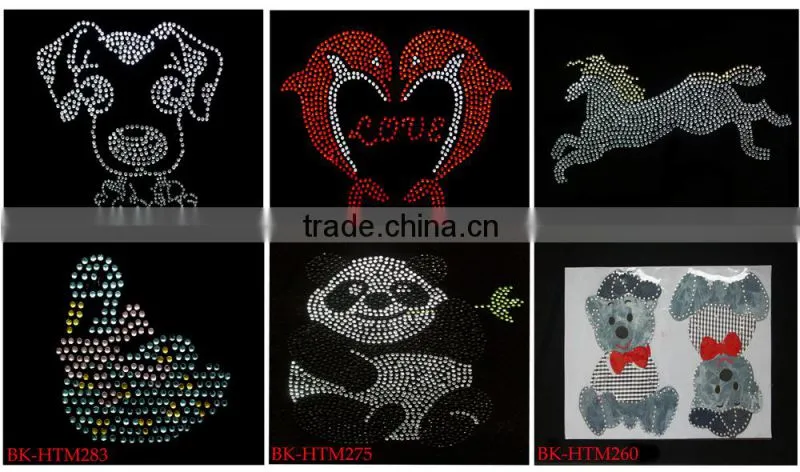 Love heart hot fix rhinestone iron on transfer wholesale