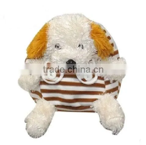 plush school bags/plush bag/kids plush bags/plush stuffed toy dog bag