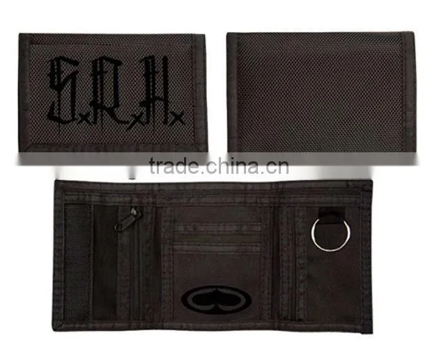 2016 Cheap promotion nylon wallet with Zipper with embroidery