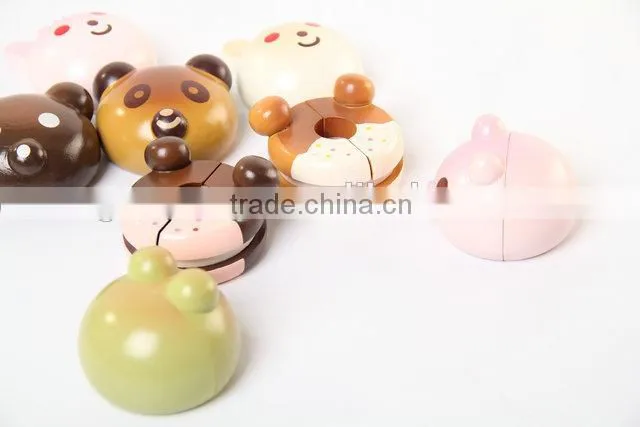 Wooden animal bread, kids kitchen toy for mother garden