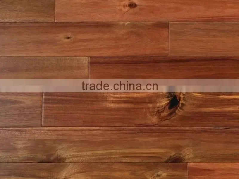 Hand scraped solid big leaf acacia wood flooring
