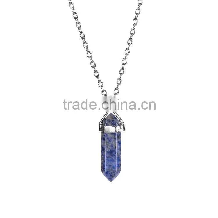 2016 Trendy Hot Style Tiger Eye Natural Stone Bullet Necklace SMJ0143