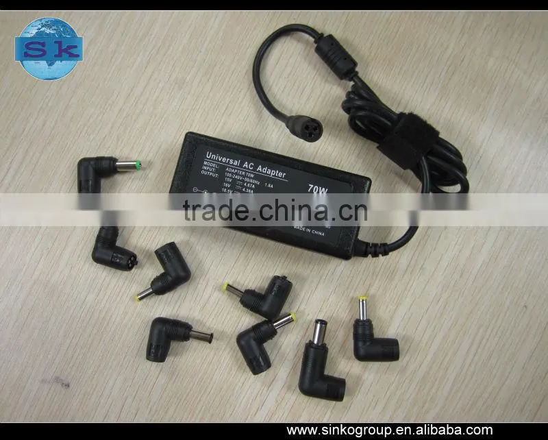 70W automatic universal laptop adapter with 8 tips