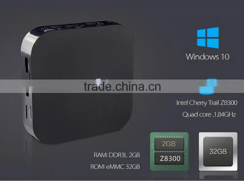 Vensmile W8 PRO intel cherry trail mini pc W8 PRO 2GB/32GB Quad Core Wi-Fi 2.4GHz/5GHz BT4.0 Wintel mini pc W8 PRO