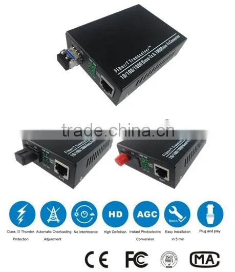 10/100/1000 Mbps Single Fiber Media Converter