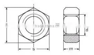 din 934 white zinc plated hex nut ( DIN934)
