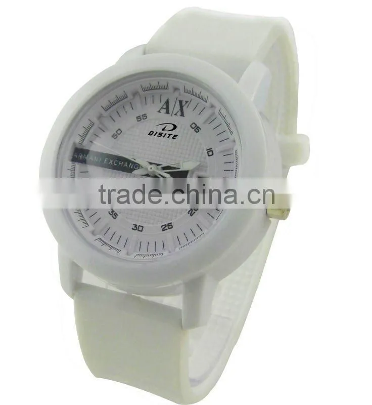 Hot!!! OEM/ODM promotion gift white silicone watch with changable straps