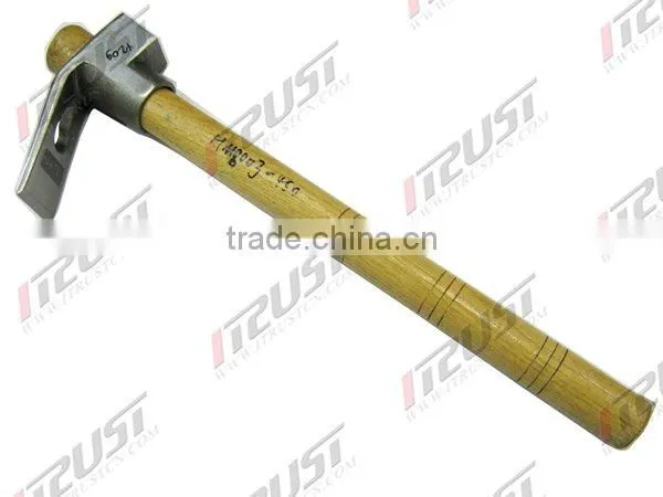 Adze with wooden handle,polished head