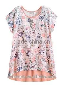 Ladies printed loose short sleeve t-shirt