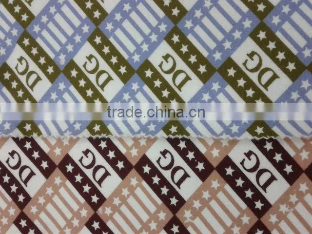 cotton side printed knitted velour