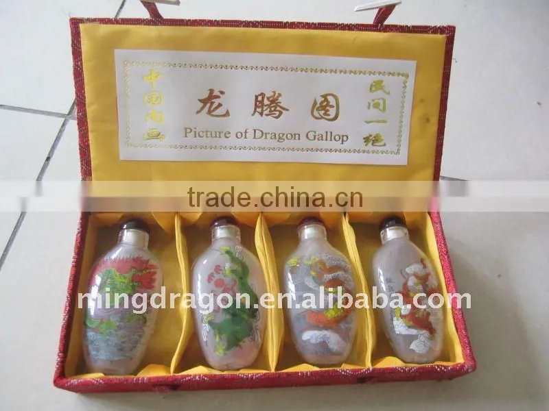 Chinese inside hand painted crystal snuff bottle