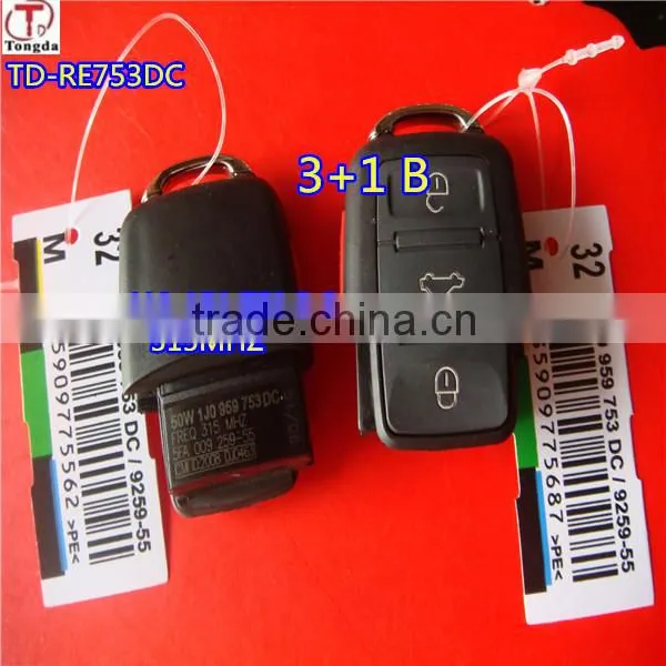 Tongda TD-RE753 DA,1JO 753DA V5 434mhz for VW 3 button remote control