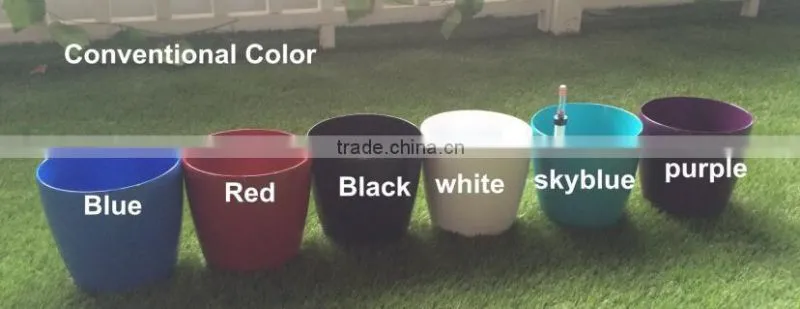 Hot selling garden plastic stacking plant pot with painting