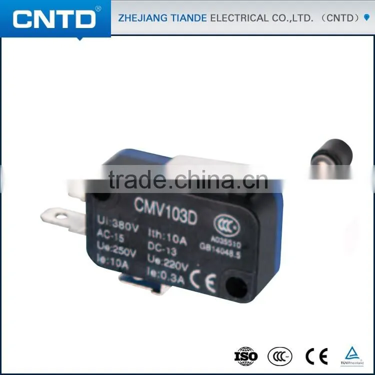 CNTD Quality Control Micro Limit Switch Long Roller Lever Arm SPDT Snap Action CMV-103D