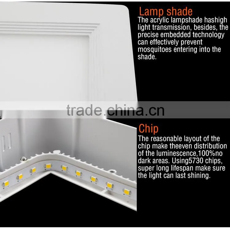 nice design step square surface mounted led panel light