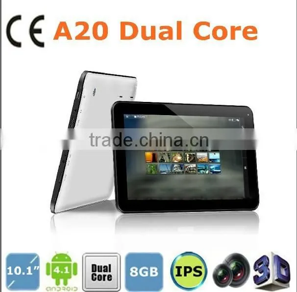 10 inch tablet PC Dual Core A20 1.5GHZ 8GB ROM 1GB RAM HDMI 6000mAH 10-point touch Capacitive Screen Android 4.2