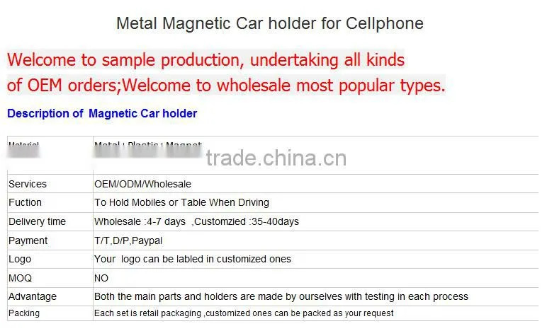 OEM Magnetic Car Phone holder