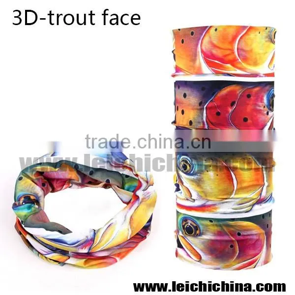 Unique 3D brown trout multifunctional bandanas headwear