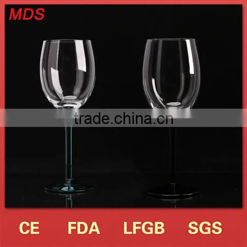 Handmade aerating tasting glass long bubble stem wine glass