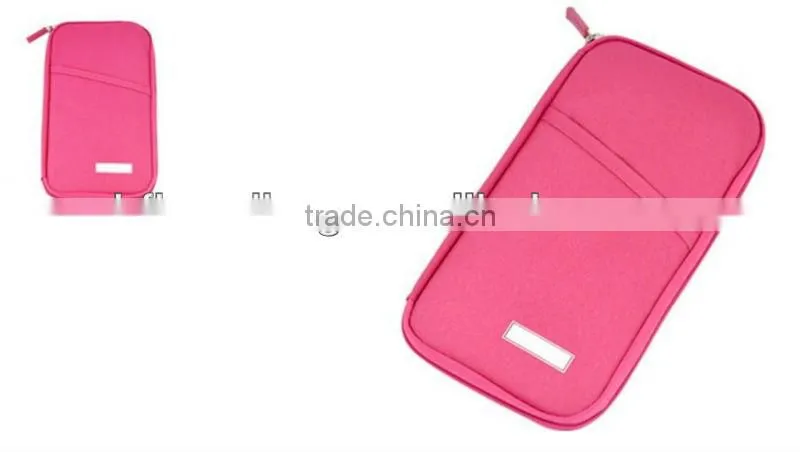 600D Polyester Travel Passport Holder/Credit Card Bag