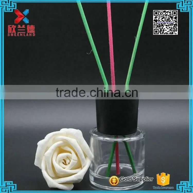 55ml hot sell custom aroma diffuser glass bottle round shape aroma glassbottle with reed sticks