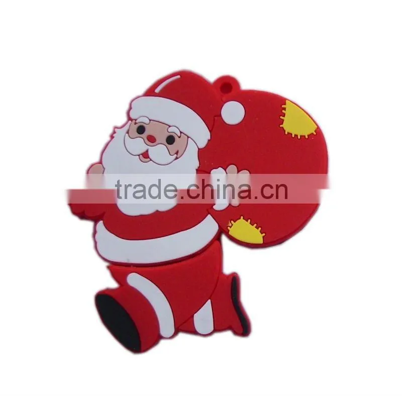 funny shape and high quality! christmas rubber usb stick