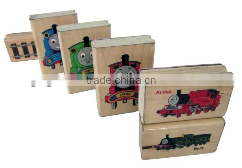 Custom animal logo wooden stamp block set