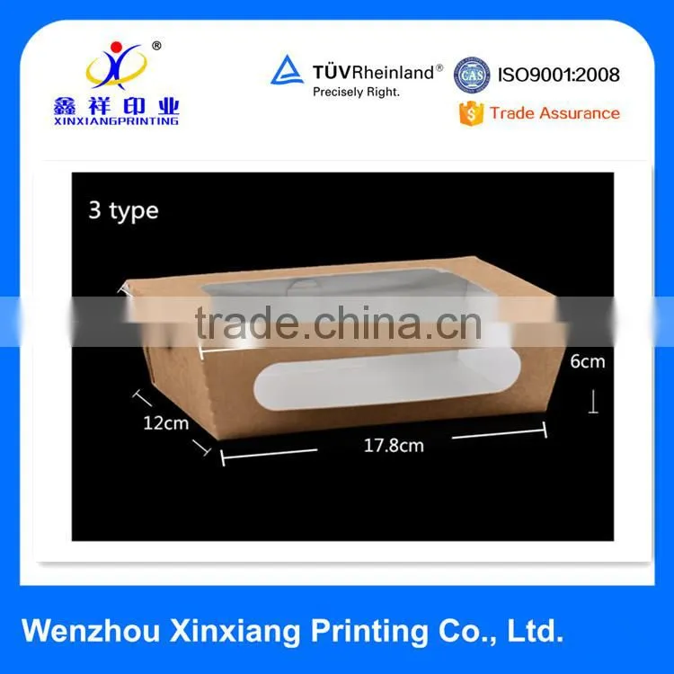 food packaging Kraft salad with window boxes disposable takeaway custom l
