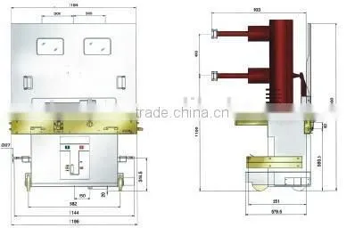 indoor high voltage 36kv vacuum circuit breaker