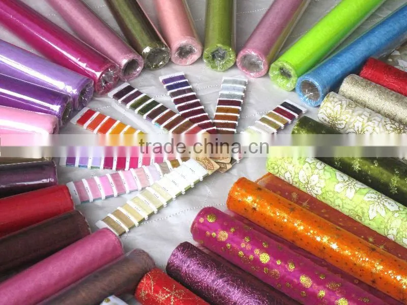 39cmx10yards flocking organza roll for flower wrapping