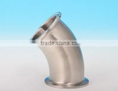 Factory price 304 316L Stainless steel sanitary pipe fitting 45 degree bend