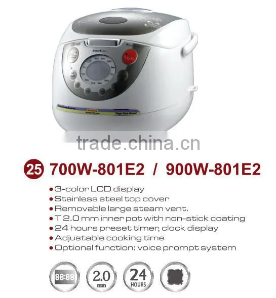 5L multi rice cooker with 24hrs preset time IMD panel and the LCD display