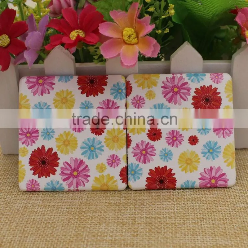Custom mini PU leather mirror pocket/flowers pocket mirror/ cosmetic mirror for promotion gifts