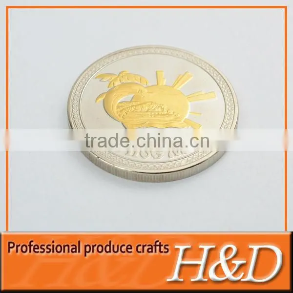 best seller silver metal souvenir with gold plated pattern