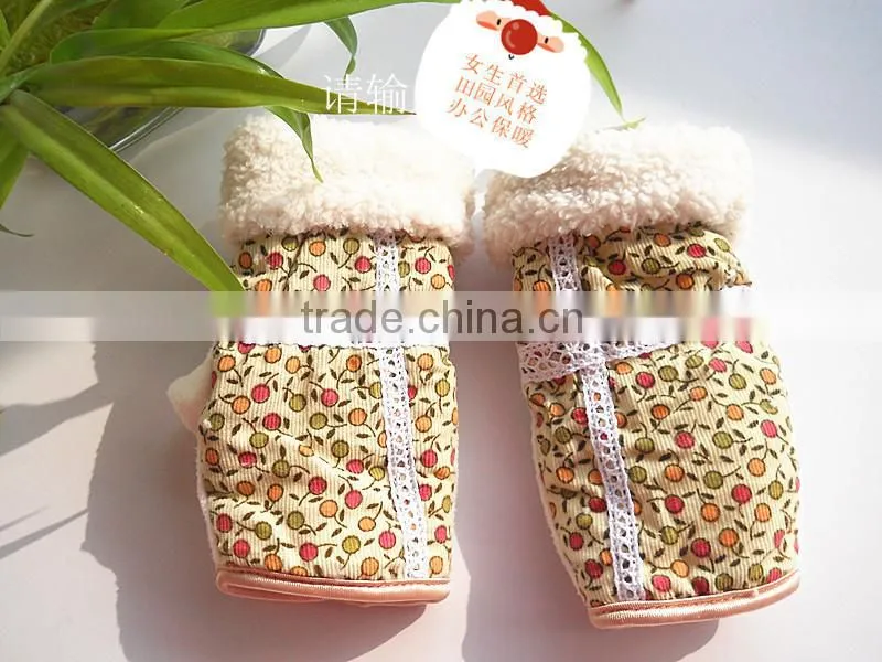 ladies fashion fingless winter gloves