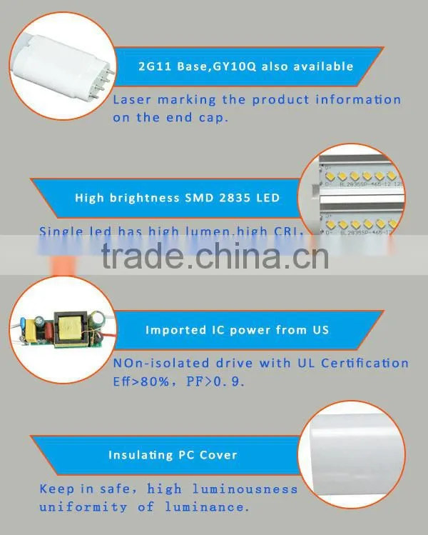 Double pipes LED 2G11 Lights 18W 535mm CE,ROHS