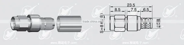 SMA connector,male for LMR240,crimp ,LMR240 connector