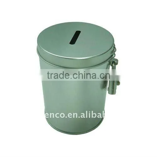 tin money box with clip lock