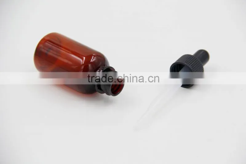 PET plastic Boston rounds bottles with dropper