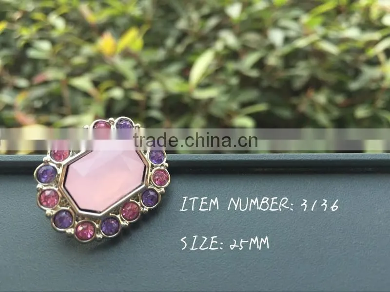 New effect rhinestone acrylic plastic colorful button sewing with shank bulk cheap high quality button flower center