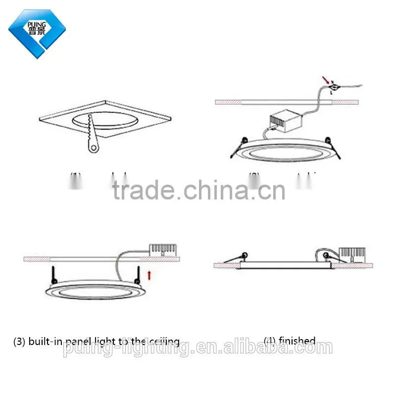 high quality slim ultra thin 12w round square cast aluminum led panel light