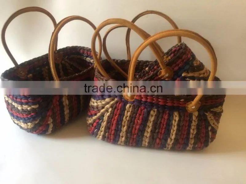 Hottest selling best quality white water hyancinth bag from vietnam