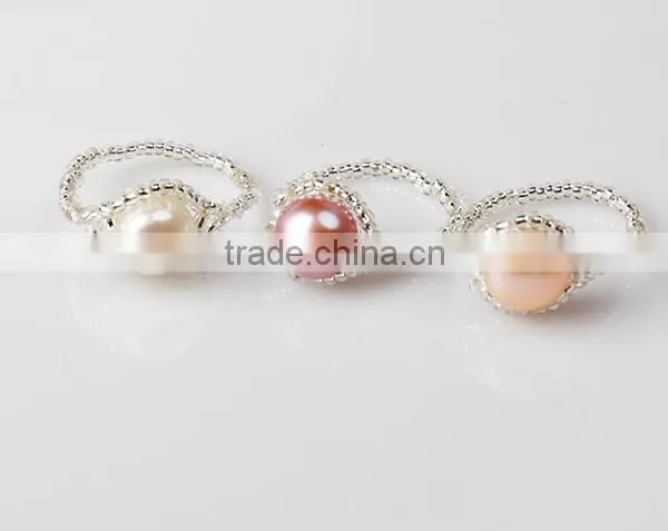 cultured pearl ring/freshwater pearl ring